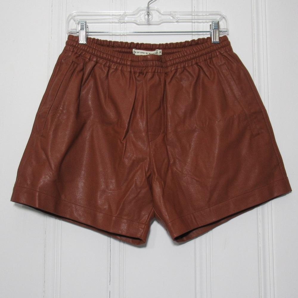 Bohemian Brown Faux Leather Shorts Size Medium